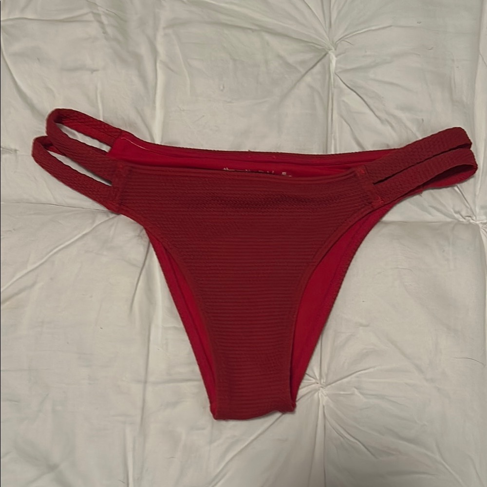 Abercrombie & Fitch Red Bikini Cheeky Bandeau BOTTOMS ONLY